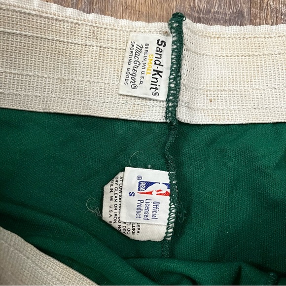 Boston Celtics Vintage MacGregor Sand-Knit Green NBA Basketball Shorts - Picture 2 of 8